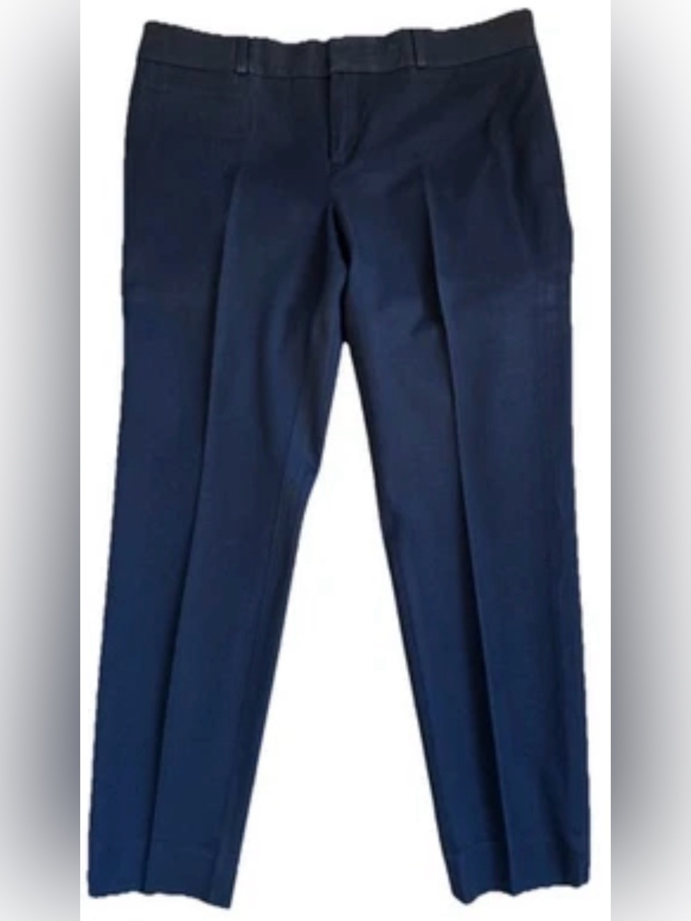 Banana Republic 10 Pants Navy Blue Sloan Slim Ankle Dress Work Cotton Blend $100 - Picture 2 of 7